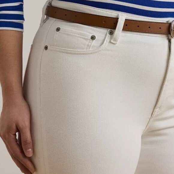 Lauren Ralph Lauren High-Rise Straight Ankle White Jeans, Size 22W - Picture 3 of 10